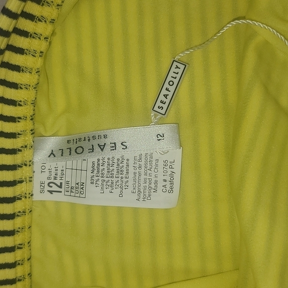 Seafolly NWOT Go Overboard High Rise Striped Bikini Bottoms - Picture 3 of 6